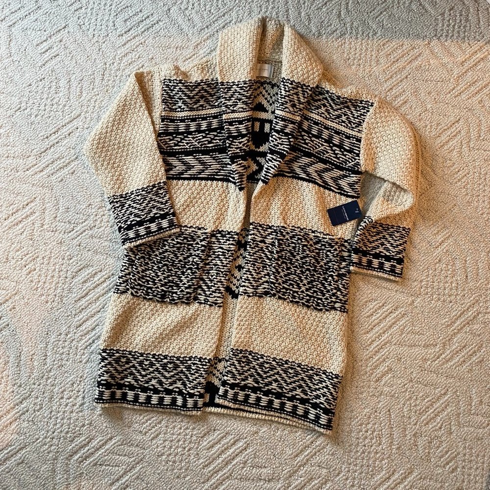 Lucky Brand Women's Long Sleeve Fair Isle Coatigan Sweater